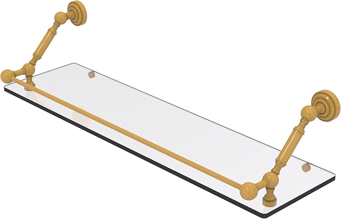 Allied Brass DT-1-30-GAL-SGL Dottingham 30 Inch Floating Glass Shelf with Gallery Rail, Spanish Gold