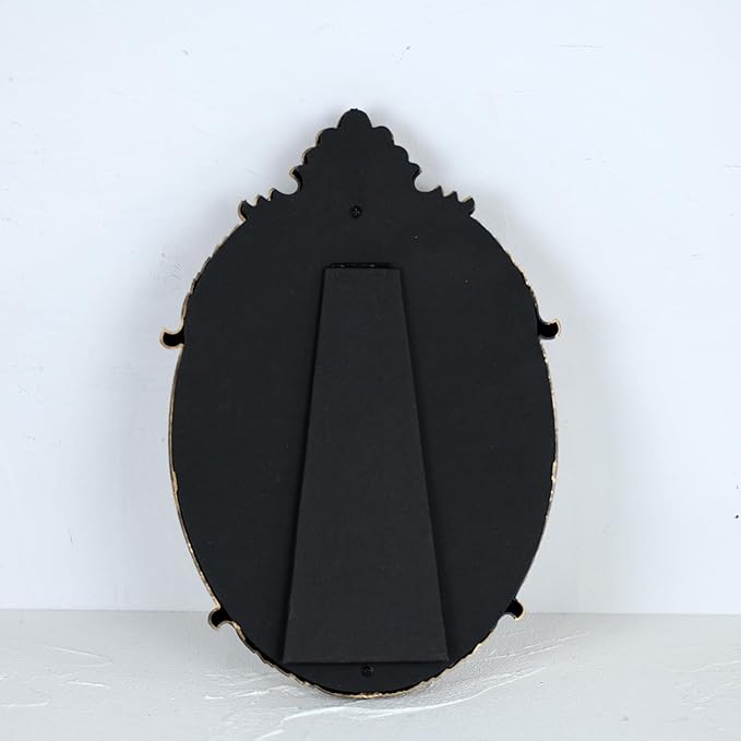 Vintage Gold Plastic Oval Makeup Mirror (Bronze, 11 * 7inches)