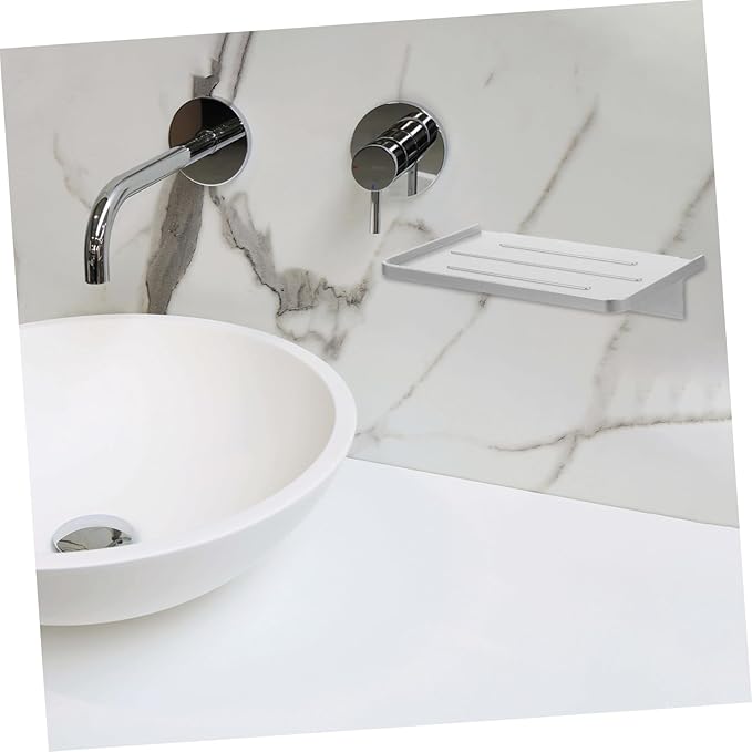 2pcs Wall Mounted Phone Holder Shelf for Bathroom Versatile Storage for Bathroom Essentials Construction Easy to Clean Modern Design Finish