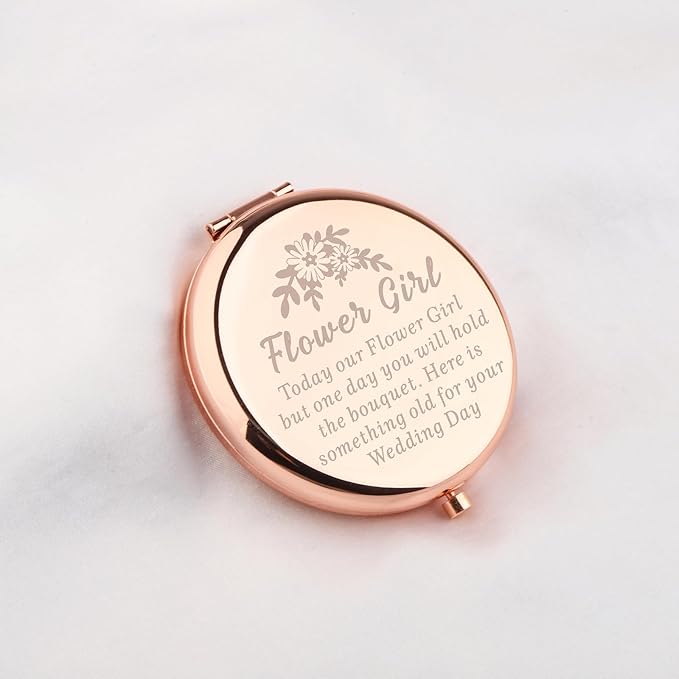 WUSUANED Flowers Girl Makeup Mirror Proposal Gifts Wedding Party Gifts Bridesmaid Mirror Mother of The Bride Gift