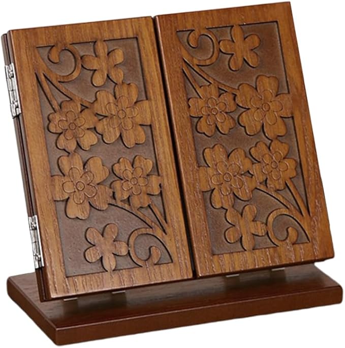 FOMIYES 1pc Wood Dressing Table Mirror Wooden Three Mirrors Indoor Desktop Make up Vanity Carved Standing Desk Makeup