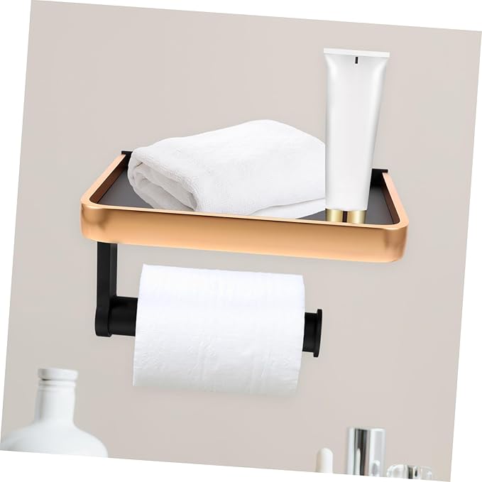 PRETYZOOM Antique Mobile Phone Holder Punch-Free Storage Rack Single Layer Bathroom Organizer for Toilet Shelf Waterproof Easy Installation