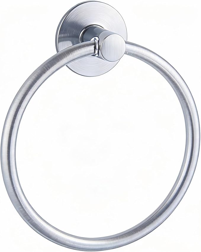 Besteffie Adhesive Towel Ring Wall Mount Hand Towel Ring Self Adhesive Towel Hanger Premium SUS304 Stainless Steel Rustproof Brushed Nickel, Kitchen, Bathroom Hand Towel Holder