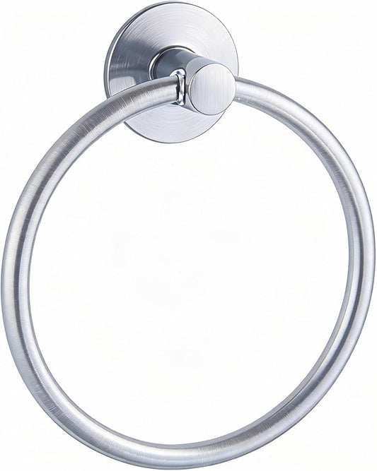 Besteffie Adhesive Towel Ring Wall Mount Hand Towel Ring Self Adhesive Towel Hanger Premium SUS304 Stainless Steel Rustproof Brushed Nickel, Kitchen, Bathroom Hand Towel Holder