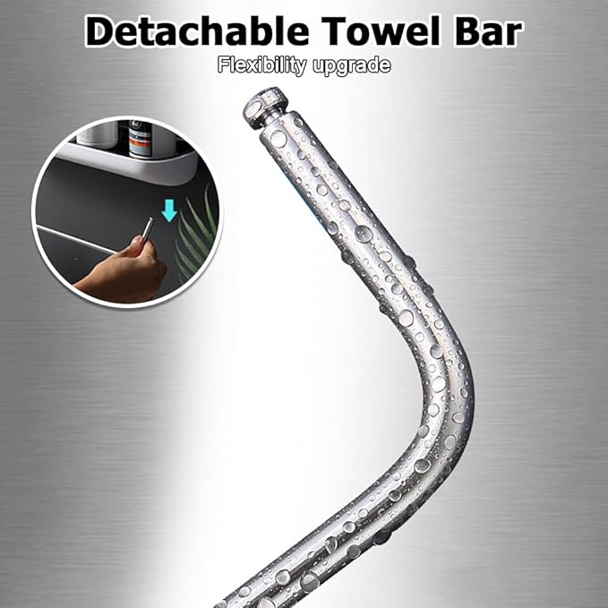 DONGKER Bathroom Storage Shelf,No Drilling Required Bathroom Shelves Removable for Bathroom Living Room Bedroom Balcony