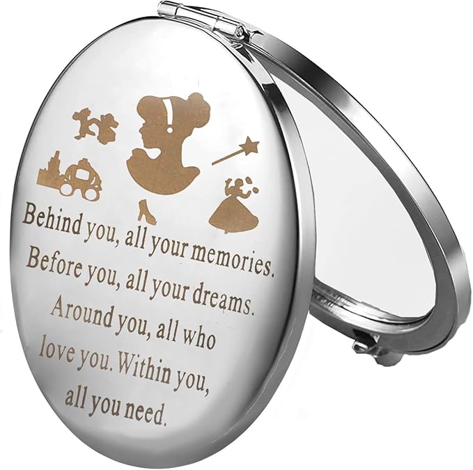 FEELMEM Fairy Compact Mirror Princess Gift Behind You All Your Memories Princess Fans Gift