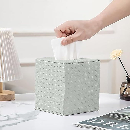 Grey Tissue Box Cover,Tissue Box Cover Square,Grey Tissue Box Holders,Tissue Holder for Bathroom Accessories,Bathroom Tissue Holders
