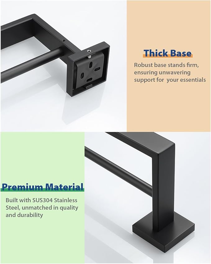 Alise Double Towel Bar, 32" SUS304 Stainless Steel Towel Racks for Bathroom, Long Bathroom Towel Rack Wall Mounted, Heavy Duty Towel Holder, Matte Black