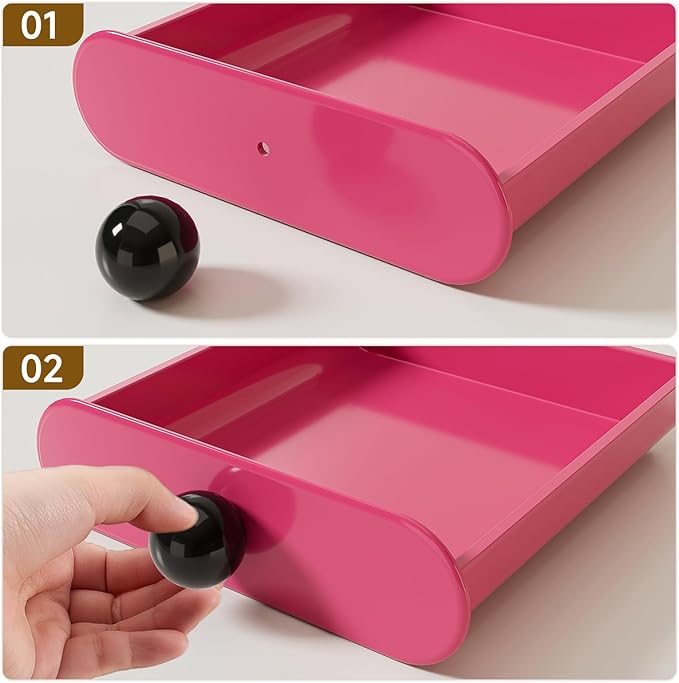 3-Drawer Desktop Organizer, Compact Vanity Drawer Organizer for Makeup, Small Plastic Drawer Containers for Bathroom, Cabinet