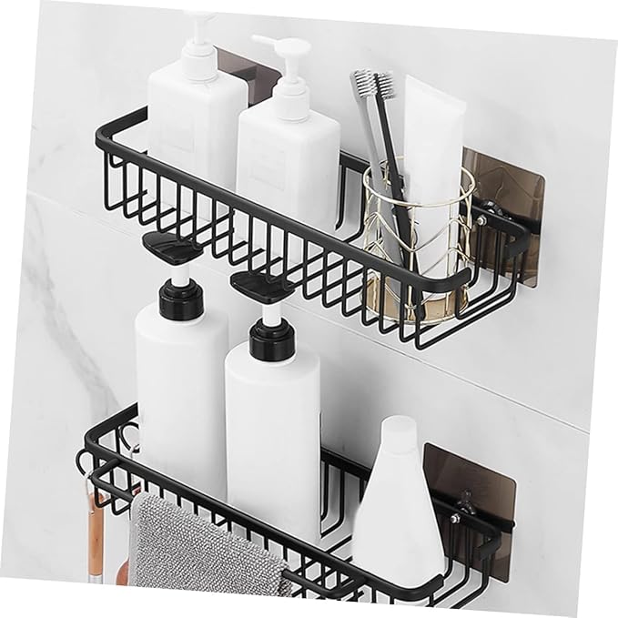GLEAVI Punch Toilet Storage Rack Bathroom Shelf Wall Mounted Organizer for Toothbrushes Cups and Toiletries Easy Installation