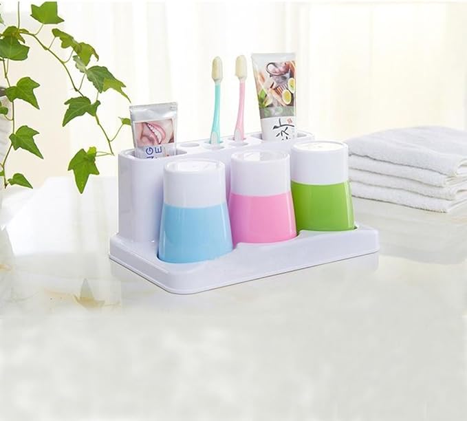 Eslite Toothbrush Toothpaste Holder Stand for Bathroom Storage Organizer