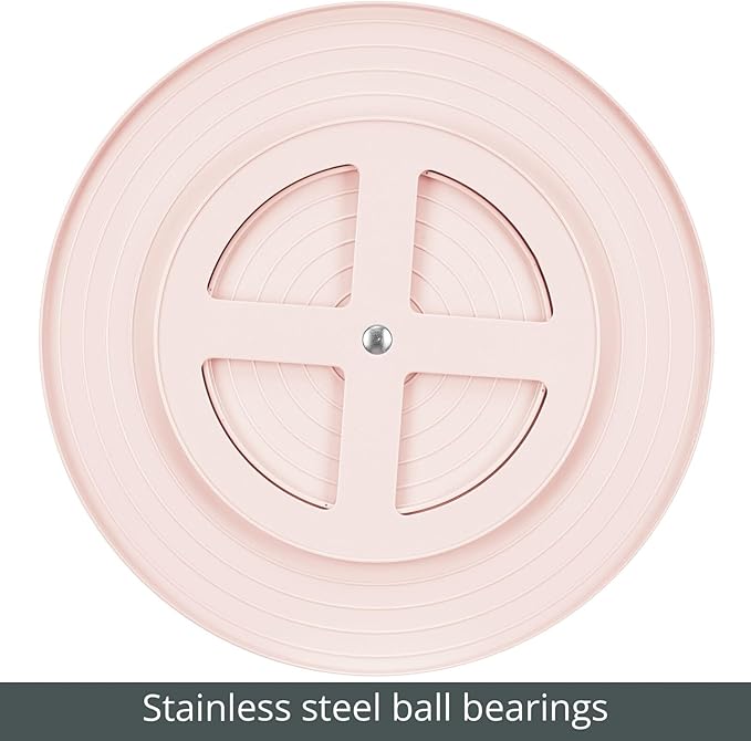 mDesign Plastic Lazy Susan Round Turntable Storage Tray - Rotating Organizer for Makeup, Cosmetics, Nail Polish, Vitamins, Shaving Kits, Hair Spray, Medical Supplies, First Aid - Light Pink/Blush
