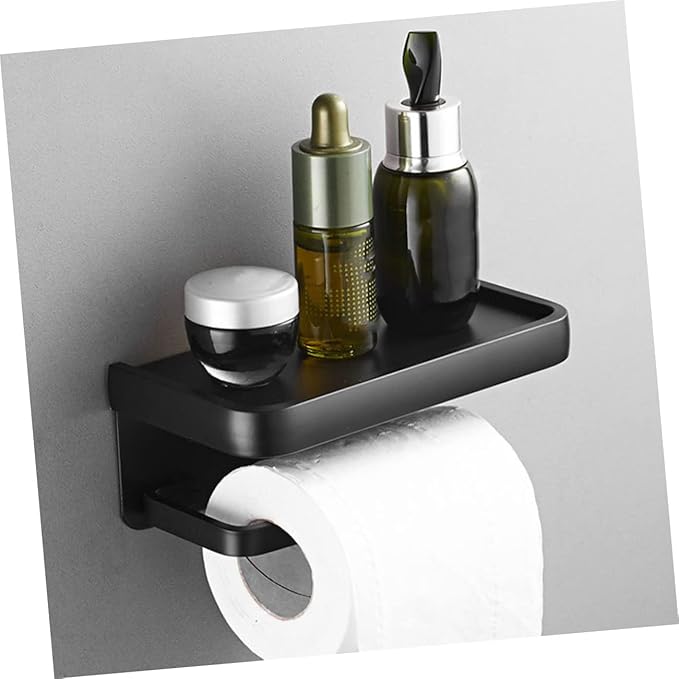 IMIKEYA Wall Phone Holder Punch-Free Bathroom Storage Rack Aluminum Phone Shelf for Toiletries and Cosmetics Easy Installation Suitable for Bathroom and Kitchen