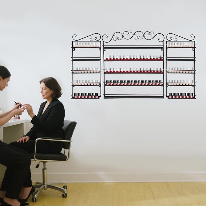 5 Tiers Wall Mounted Nail Polish Racks,Nail Polish Shelves, Nail Polish Display Rack for Home Salon Business Spa