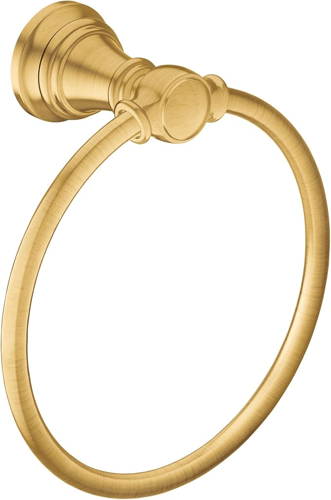 Moen Weymouth Brushed Gold Bathroom Hand -Towel Ring, YB8486BG