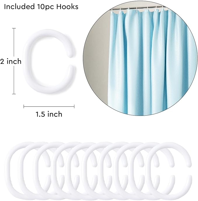 Encasa XO Luxury Jacquard Shower Curtain ZZ Light Blue 72x72 in | Rustproof, Wrinkle-Free, Water-Repellent & Machine Washable | Elegant Heavy Fabric for Bathroom Decor & Bathtub Use