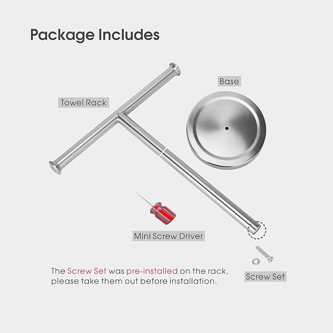 Songtec Hand Towel Holder Stand for Bathroom Vanity Countertops, Fingertip Towel Rack, T-Shape Holder, Accessories Jewelry Stand - Brushed Nickle