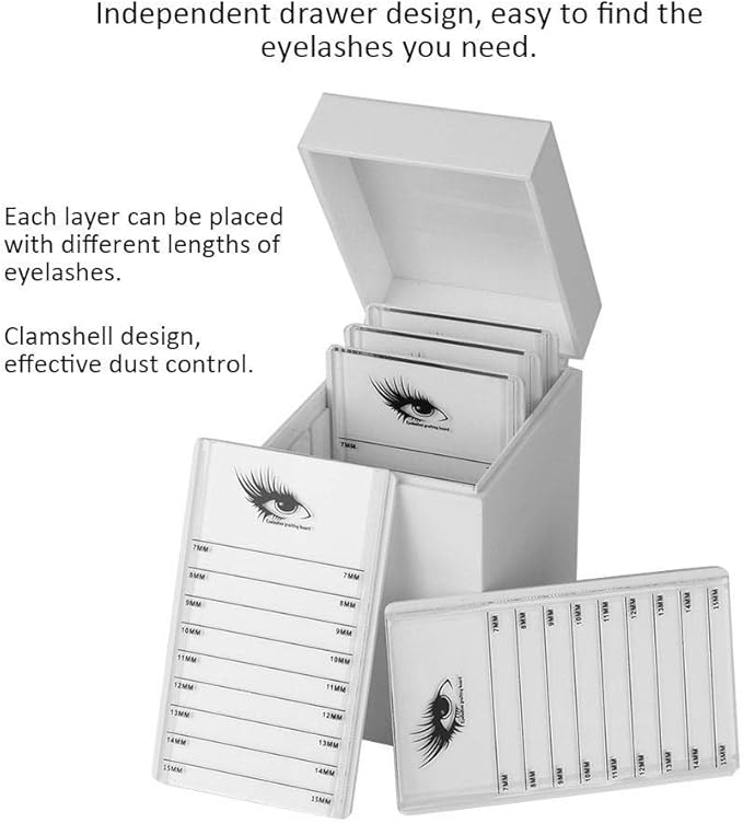 10 Layers Eyelash Extension Storage Box Makeup Cosmetic Organizer False Eyelash Display Holder Case