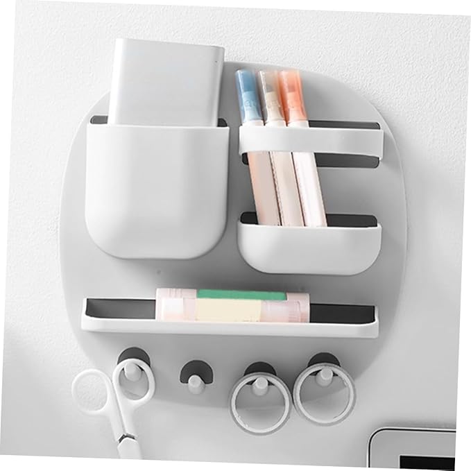 Remote Controller Stand Wall Mounted Bathroom Shelf Organizer Hooks Multi-Function Floating Storage for Toiletries and Bathroom Decor Stylish and Space-Saving Design