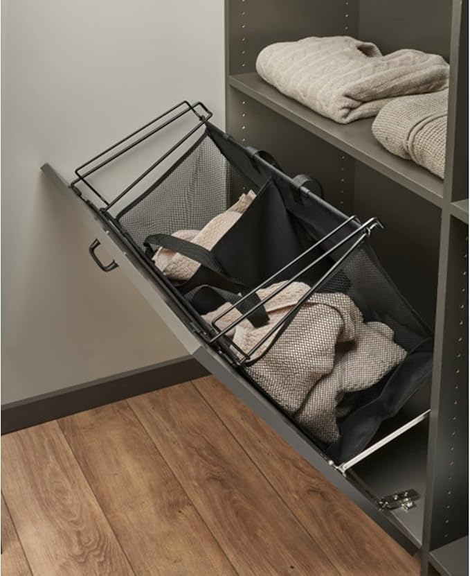SIDELINES Pullout Cloth Hamper System for Custom Closet Systems