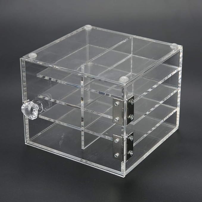 Clear Eyelash Storage Box, 8 Layer False Eyelash Extension Display Box, Acrylic Eyelash Storage Case Eyelash Extension Graft Tool Eyelash Adhesive Pallet Holder False Eyelash Organizer Tool