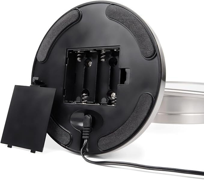 JERDON Lighted Tabletop Mirror with 10X/1X Magnification - LED Lighted Makeup Mirror with Multiple Light Settings in Chrome Finish - 8.5-Inch Diameter Vanity Mirror - Model JS8510BC
