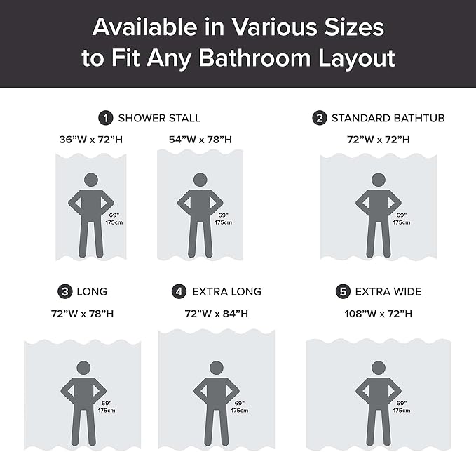 Madison Park Shower Curtain Waffle Weave, Vibrant Dyed, Waffle Shower Curtain 3M Scotchgard Moisture Management, Farmhouse Long Shower Curtains for Bathroom, Long: 72x78 Black