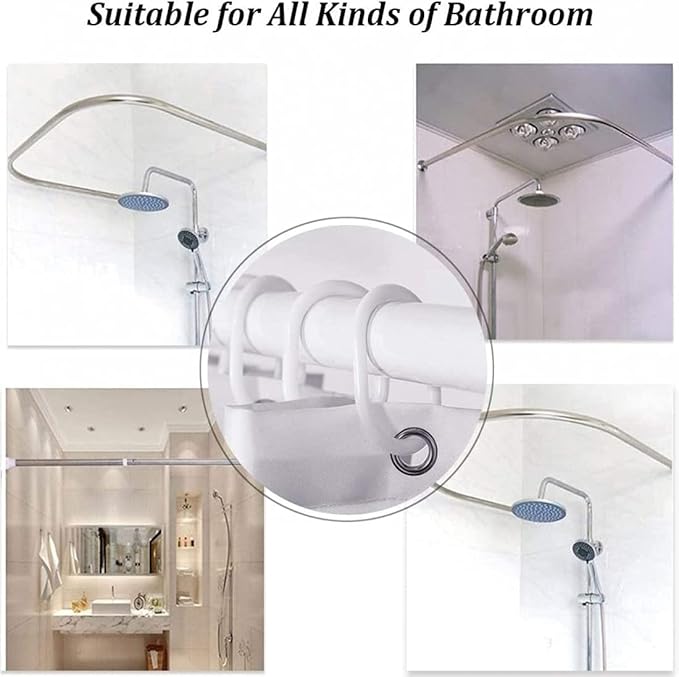 Bathroom 4 Pieces Set Shower Curtain, Toilet Lid Cover and Bath Mat, Non-Slip Rugs, Durable and Waterproof, for Bathroom Decor Set, 72" x 72"