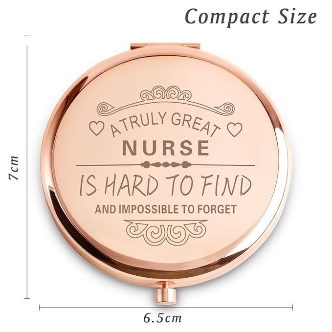 Nurse Appreciation Gifts for Women, Thank You Gift for Nurses, Personalized Compact Mirror, Nurse Week Graduation Basket Stuffers