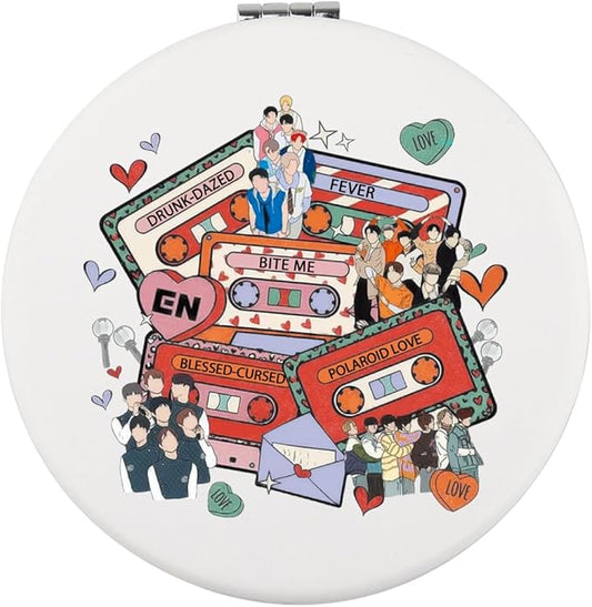 Zuo Bao K-POP Music Travel Makeup Mirror Kpop Album Lover Mirror South Korea Star Team Fans Gift (FEV)