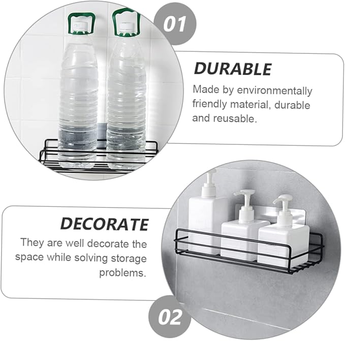 GLEAVI Wall-Mounted Storage Shelves Bathroom Storage Holders Iron Display Racks Small Bathroom Wall-Mounted Racks