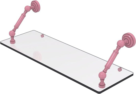 Allied Brass DT-1-24-PNK Dottingham Collection 24 Inch Floating Glass Shelf, Pink