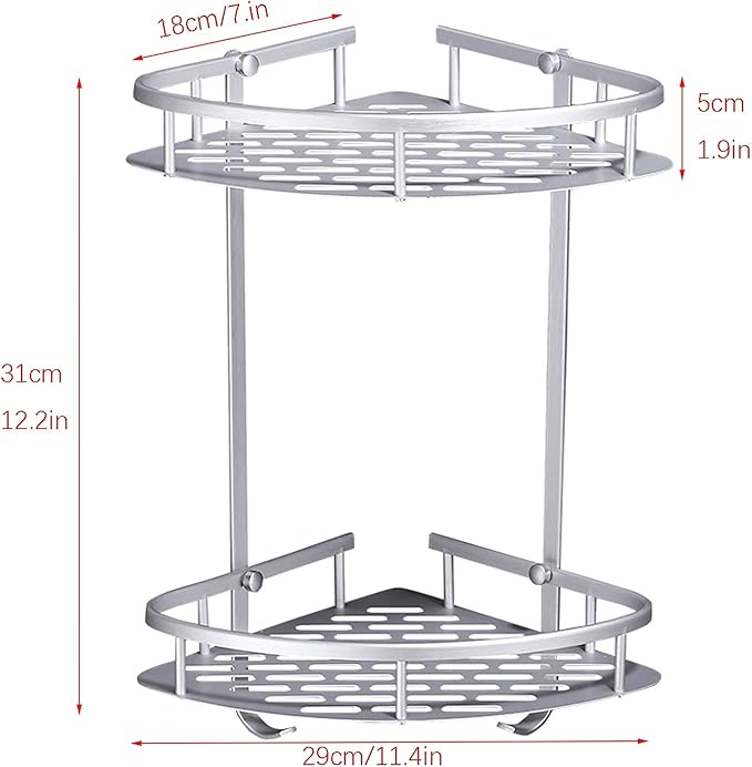 HASMI Bathroom Shelf Bathroom Rack,Wall-Mounted Storage Shampoo Rack Corner Basket Bathroom Products Luxury Cosmetics Storage Bathroom Shelf Bathroom Accessories Floating Shelves (Color : 1)