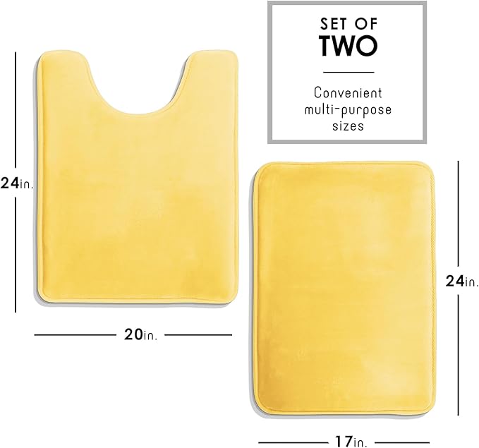 Clara Clark Bathroom Rugs, Velvet Memory Foam Bath Mat, Non-Slip Bath Rugs, Machine Wash, Dries Quickly, Ultra Soft Plush Bath Mats for Bathroom,