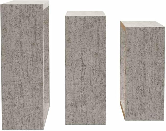 Set of 3 Wall Cube Shelves, Decorative Floating Display Shelf for Living Room, Bedroom or Office, Modern Concrete Gray MDF Storage Organizer