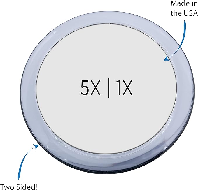 Zadro 5X Two-Sided Acrylic Compact Mirror, 4-Inch, Clear, (Z45X)