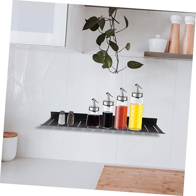 HEALLILY Wall-Mounted Storage Hanging Shelf for Bathroom Over Toilet Shelf Space-Saving Black