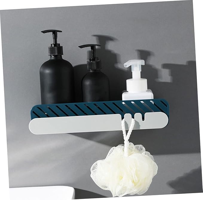 POPETPOP Toilet Bathroom Organizer Wall-Mounted Storage Rack Adhesive Shelf for Toiletries Small Space Storage