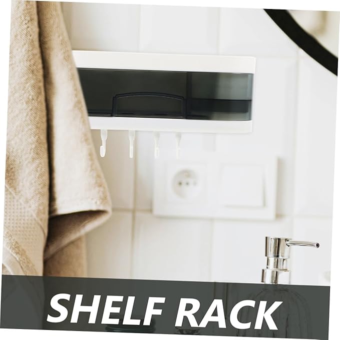 VICASKY Wall-Mounted Bathroom Shelf Organizer Plastic Storage Rack Multipurpose Wall Shelves for Kitchen and Bathroom Storage Space-Saving Decor Random Color