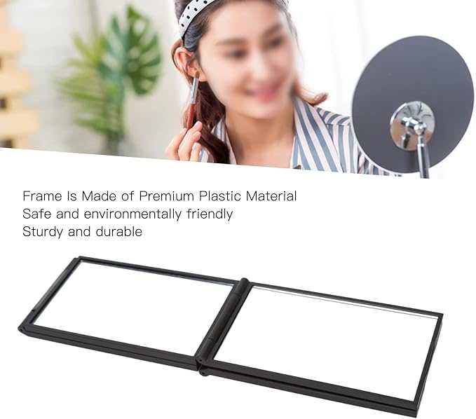 Agatige Foldable Makeup Mirror, 4 Way 360 Degree Handheld Angle Desktop Expandable Makeup Compact Mirror Triple Fold Self Haircut Mirror for Hair Makeup Shaving