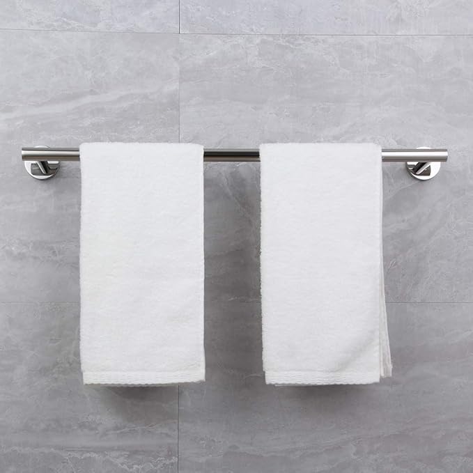 SUS 304 Stainless Steel 24-Inch Towel Bar Wall Mounted for Bathroom Modern Style Polished Finish