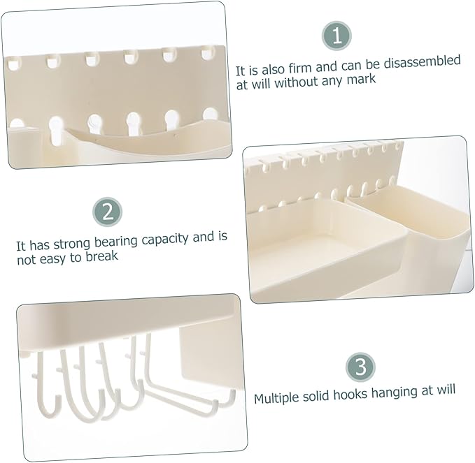 Luxshiny 1set Pegboard Combination Kit Versatile Wall Shelf for Bathroom Kitchen More No-Punch Design Strong Bearing Capacity Easy Installation Modern Storage for Home Office