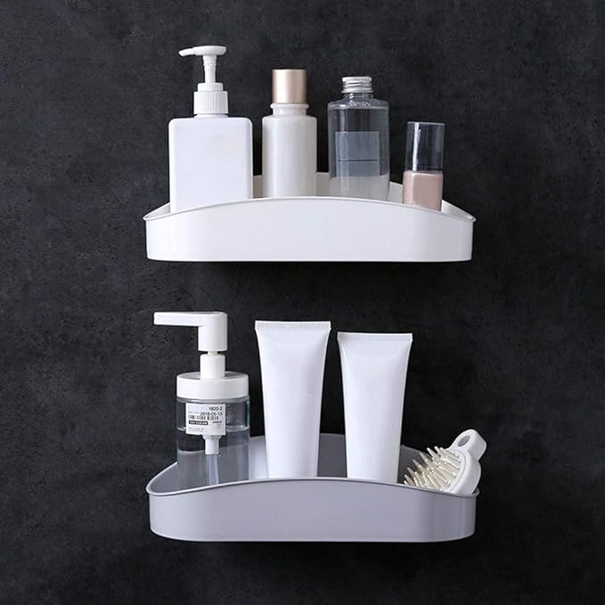 Bathroom Perforated Wall-Free Storage Rack Shelves Wall Shelf Kitchen Storage Rack Organizer Wall Holder Bathroom Shelf Storage (Color : Blue)
