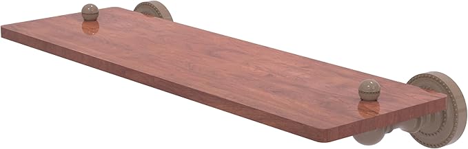 Allied Brass DT-1-16-IRW-SHB Dottingham Collection 16 Inch Solid IPE Ironwood Shelf, Shaded Beige