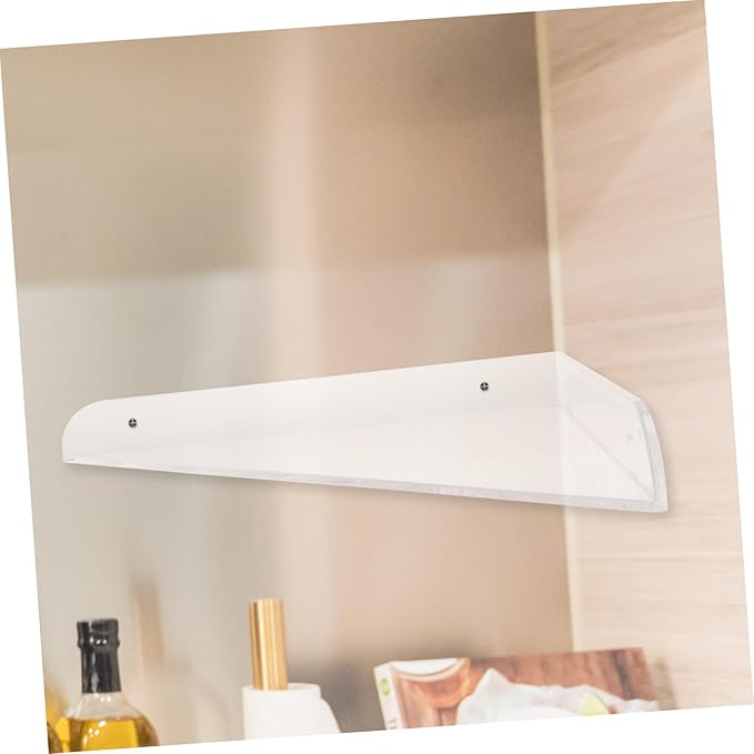 Acrylic Corner Shelf Triangular Wall Shelf for Bathroom and Kitchen No Drill Storage Rack for Spice and Shampoo Space-Saving Organizer