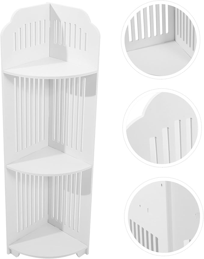 Unomor Corner Shelf Bathroom Organizer Sleek Standing Storage Rack for Toiletries Essentials Capacity Multi Design Space Saving for
