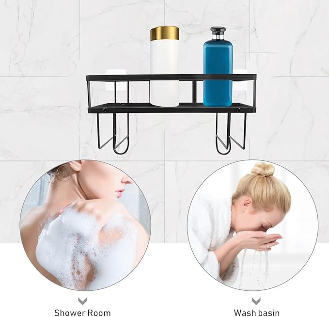 ULTECHNOVO Single-Layer Toilet Rack for Storage Over Shelf Bathroom Tiers Toilet Shelves Carbon Steel Black
