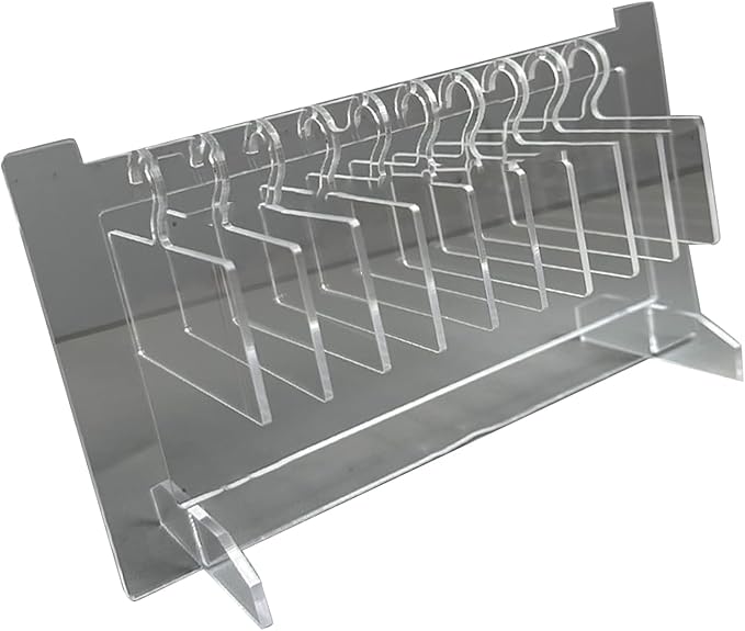 Hapivida Nail Art Display Holder, Acrylic Hanging Transparent Nail Sample Hanger Display Stand Color Card Display Board with 10pcs Hanger