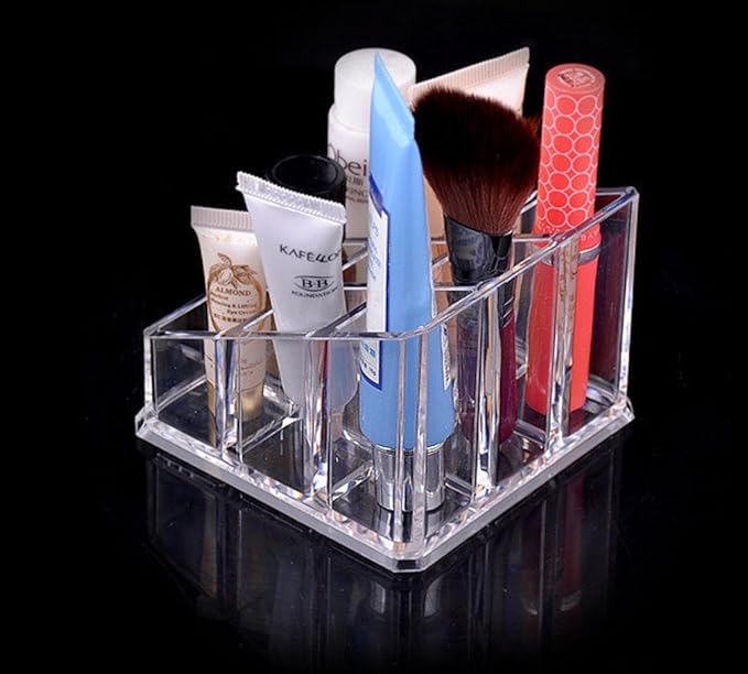 Kamay's Acrylic Transparent Square 9 Grids Lipstick Nail Polish Eyebrow Brush Display Rack (SF-1033)