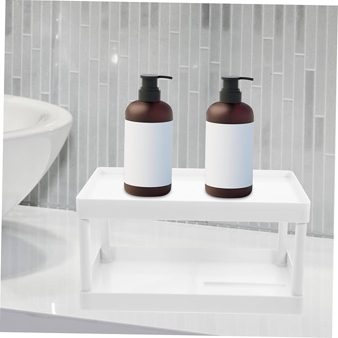 DECHOUS 1pc Bathroom Shelves Countertop Organizer Under Sink Storage Double Space Saving
